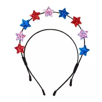 Multiple Stars Independence Day Hairbands Glitter Stars Headband Red Blue White Headdress for Independence Day Hair Accessories