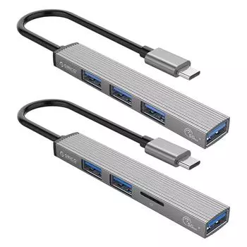 Multiport Type C Splitter 4 Ports 5Gbps High Speed Ultra-Slim OTG Adapter USB 3.0 2.0 TF Card Reader Dock Station PC Accessories AH13