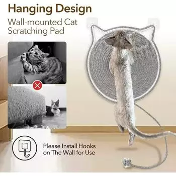 Multipurpose Cat Scratching Mat with Toy Ball Cat Bed Soft Wear-resistant Cat Bed Dog Mat Pet Sleeping Mat for All Seasons 43cm