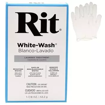 Multipurpose Concentrated Lit Dye Powder with Plastic Gloves for Clothing, Decorations and Crafts single pack – white wash
