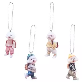 Multipurpose Dog Figurines Keychain Charm Pendants Sturdy Acrylics Bag Decoration for Trendy Women Ladies Daily Use