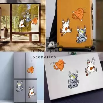 Multipurpose Funny Scratch Pet Cat Car Sticker Custom Scratch Sticker Body Sticker Electric Car Sticker Refrigerator Sticker