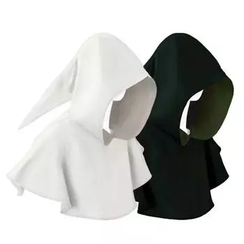 Multipurpose Halloween Hooded Hat Stretchy Medieval Cape Funny Halloween Death Cloak Party Club чёрный