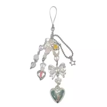 Multipurpose Silver Love Heart KeyRing Polished Sturdy Alloy Charm Craft Supplies for Bags and Keys Unisex Gifts 2