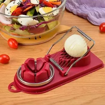 Multipurpose Stainless Steel Wire Egg Slicer,Egg Slicer for Hard Boiled Eggs, Aluminium Egg Cutter , Fruit Garnish Slicer