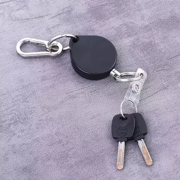 Multitool Telescopic Easy Pull Buckle Badge Reel Clip Key Ring Key Chain Carabiner Lanyard Clip чёрный