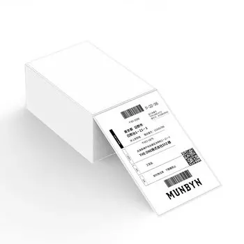 MUNBYN Коммерческая этикетка Термоэтикетка Наклейка Этикетка Наклейка Размер эквивалента A6 Термоэтикетка Наклейка FBA Принтер этикеток Термоэтикетка 100 x 150 мм белый