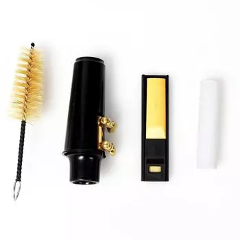 Мундштук для саксофона альт-саксофон с металлической пряжкой, трость с пробковой смазкой, трость для чистки чехла