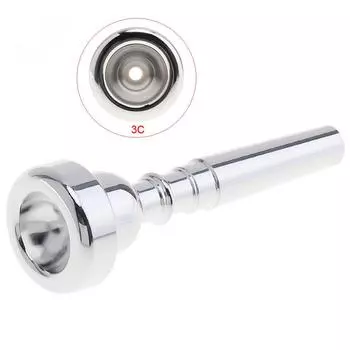 Мундштук для трубы размера 3C, рот для небольшого музыкального инструмента, труба с посеребренным покрытием