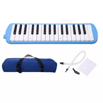 Мундштук Мелодика Инструмент с 32 клавишами для начинающих Музыкальный образовательный инструмент Синий