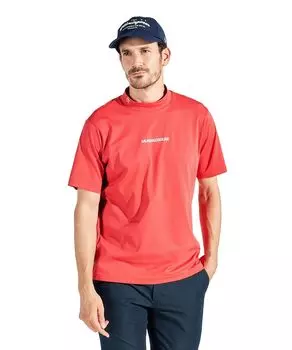 Munsingwear Футболка с коротким рукавом и графикой мок, Quick RD00, Шея, Принт, Впитывающая, Сохнущая, Солнцезащитная, Гольф, MG5SHS23M, Мужская, (красный)