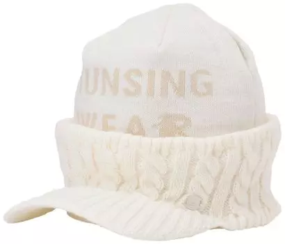 [Munsingwear] Knit Cap 3WAY Knit Visor Knit Watch Logo Design Sporty Golf MGCWJC05W Women s WH00 (White)