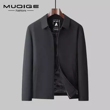 MUQIGE осенне-зимняя новая мужская куртка, деловая повседневная куртка-пуховик с лацканами, мужская куртка M/170 чёрный