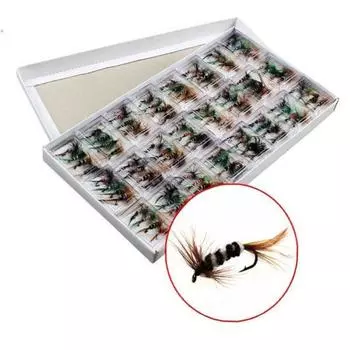 MUQZI спортивные аксессуары 96 шт. искусственные приманки сухие приманки крючки нахлыстом для рыбалки на мух перо снасти инструменты