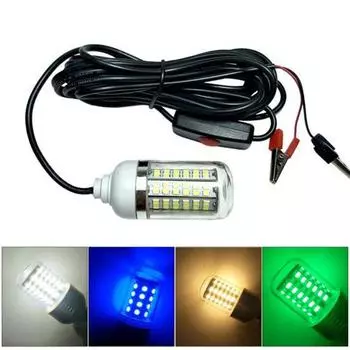 MUQZI спортивный аксессуар 12 В 15 Вт супер яркий подводный 108 светодиодный светильник для ночной рыбалки, привлекающий рыбу белый