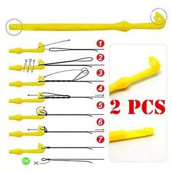 MUQZI спортивный аксессуар, 2 шт., инструмент для удаления петель с рыболовным крючком, инструмент для быстрого завязывания узлов, набор ярусов