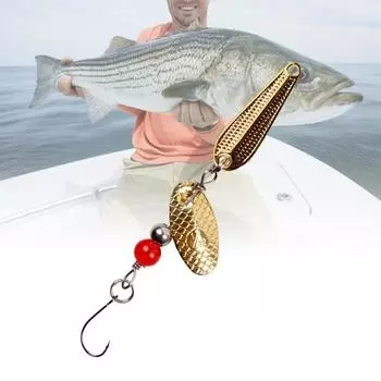 MUQZI спортивный аксессуар 5 см, вращающаяся на 360 градусов вращающаяся ложка-спиннер, металлическая рыболовная приманка, приманка для плавания, снасти золотистый