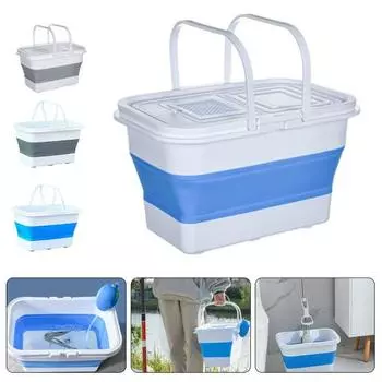 MUQZI спортивный аксессуар для мойки автомобиля, рыбалки, прямоугольное портативное складное ведро для воды 13 л с ручкой