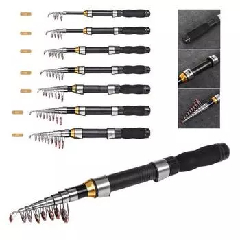 MUQZI спортивный аксессуар от 1 до 2,3 м, портативная телескопическая стеклянная мини-морская удочка для улицы, аксессуары 100cm