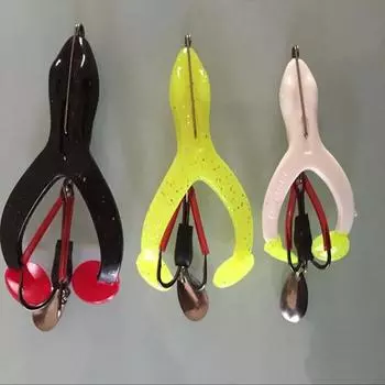 MUQZI спортивный аксессуар, рыболовные снасти, приманка, искусственная лягушка, мягкая приманка, воблер с металлическим крючком с блестками S жёлтый