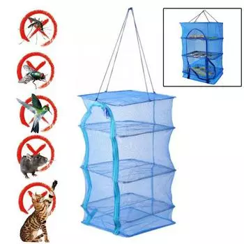 MUQZI спортивный аксессуар, складная многослойная сушилка для рыбы, овощей, фруктов, трав, подвесная сетка, сухая клетка 35x35x65cm