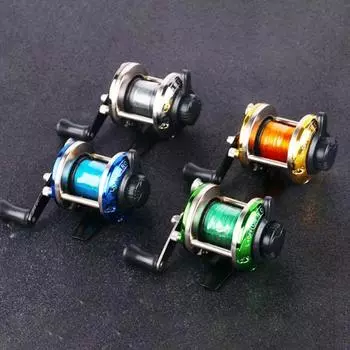 MUQZI спортивный аксессуар, зимняя мини-катушка для троллинга, зимней рыбалки, спиннинг, рыболовные снасти, инструмент с леской зелёный