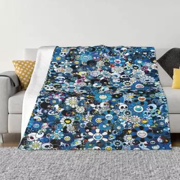 Мураками Цветок Синий Белый 2374 Аниме Одеяло Для Кровати Индивидуальное Одеяло Персонализированный Бросок Одеяло 76x102cm