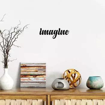 Murale en Mtal Cursive — декоративная надпись для стиля Intemporel et Inspirant, стикер на стену и произведение искусства чёрный