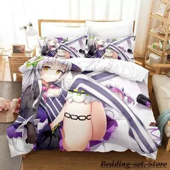 Murasaki Shion Bedding Set Single Twin Full Queen King Size Bed Set Adult Kid Bedroom Duvetcover Sets Anime parure de lit Bed 70x133cm 2pcs