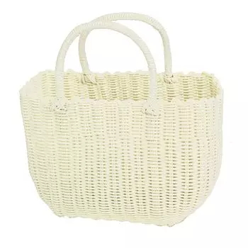 Murataya Vinyl Basket Bag Beige Bag 9674 P.P