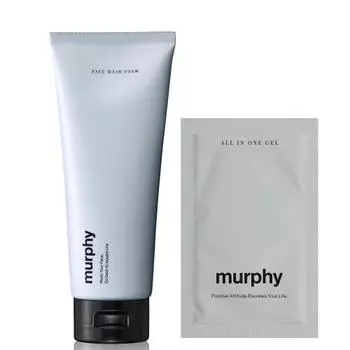 murphy | Vitamin scrub gel face wash (all-in-one gel sample included) Men s face wash foam for pores, sebum, blackheads, acne, rough skin care, additi
