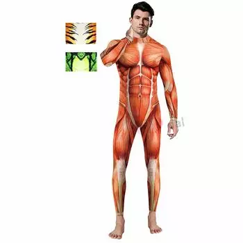 Muscle Cosplay Suit 3D Printing Full Body Tights Halloween Giant Costume XL [Banya Shop]