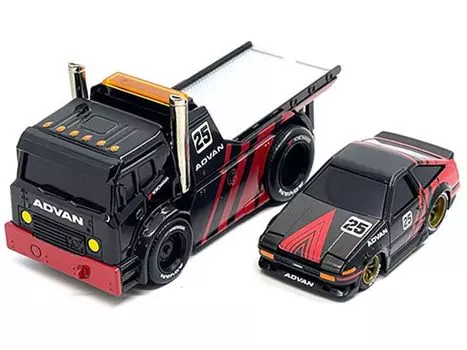 Muscle Machines Toyota Sprinter Trueno AE86 Advan Flatbed Truck Muscle Machines TRUENO Hachiroku Mini Car 1/64 чёрный