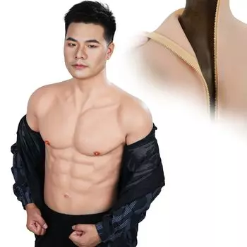 Muscle Suit с застежкой-молнией Muscle Cosplay Mascho Handsome Muscle Masguide Silicone Suit Fake Abs Fake Muscle Cosplay New Edition Upgrade Muscle Clothes