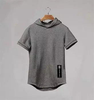 Muscleguys Брендовая мужская одежда Дизайн с коротким рукавом Slim Fit Футболка Мужская хлопковая футболка с толстовками Фитнес-залы Футболка с капюшоном Мужская M белый