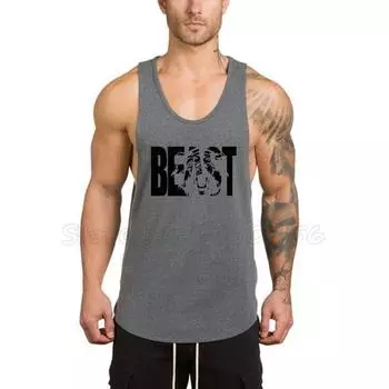 Muscleguys брендовая одежда для бодибилдинга, мужская майка для фитнеса, жилет для тренировок, рубашка без рукавов, спортивная одежда M темно серый