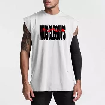 Muscleguys, быстросохнущий жилет, мужская летняя тонкая футболка без рукавов, бесшовная дышащая толстовка, спортивная M чёрный