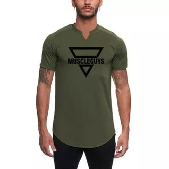 Muscleguys дышащий боевой тренировочный боксерский костюм с короткими рукавами Фитнес Спортивная удобная футболка M чёрный