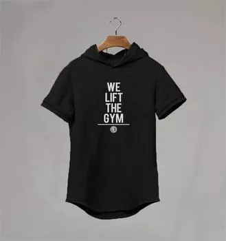 Muscleguys Фитнес Образ жизни Облегающая футболка Мужская толстовка с короткими рукавами Простая тренировка по бодибилдингу Мужские спортивные толстовки с капюшоном Футболки мужские M белый