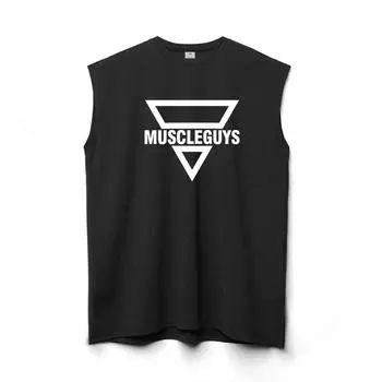 Muscleguys Летний бренд Фитнес Майка Мужская Бодибилдинг Спортивная Одежда Облегающие Сетчатые Майки Тренировочные Топы Простые Модные Белые Жилеты M чёрный