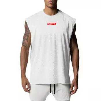 Muscleguys Летняя сетка быстросохнущий пуловер для фитнеса жилет мужская тренировочная футболка без рукавов M