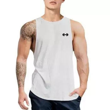 Muscleguys Men s Casual Sleeveless t-shirts outdoor jogging Comfortable Fitness Exercise Tank Top XXL белый