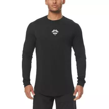 Muscleguys Men s Long Sleeve Athletic Running Fitness Training Tights Compression T-Shirt M чёрный