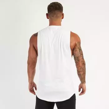 Muscleguys Men s Summer Thin Sports Vest Round Neck Solid Color Simple Fitness T-shirt Sweat-absorbing and Comfortable XXL синий