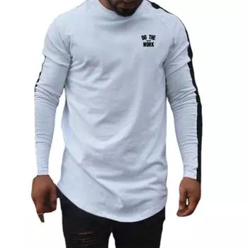 Muscleguys модная мужская футболка новая весна осень тонкие топы бодибилдинг футболки с длинным рукавом фитнес повседневная одежда XL