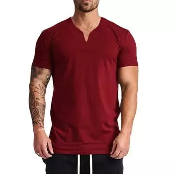 Muscleguys, модная мужская крутая футболка с половиной рукавов, летняя повседневная футболка для фитнеса с короткими рукавами M чёрный