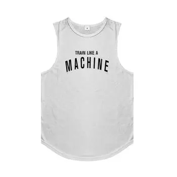 Muscleguys Мужская летняя удобная майка для фитнеса, бодибилдинга, жилеты с МАШИННЫМ принтом, футболка без рукавов, молодежная популярная спортивная повседневная майка M чёрный
