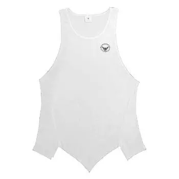 Muscleguys Мужская спортивная одежда Летний спортивный жилет Открытые тренировки Топы Свободный бодибилдинг Без рукавов Футболка Персонализированный нерегулярный подол M чёрный