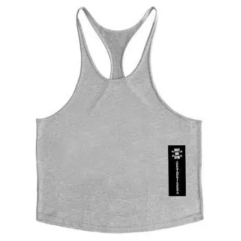 Muscleguys Мужская свободная футболка без рукавов для фитнеса, летние хлопковые впитывающие пот спортивные жилеты шести цветов M чёрный