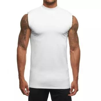 Muscleguys Мужская тренировочная облегающая дышащая мягкая футболка для спортзала Спортивный повседневный жилет Влагопоглощающие топы для фитнеса